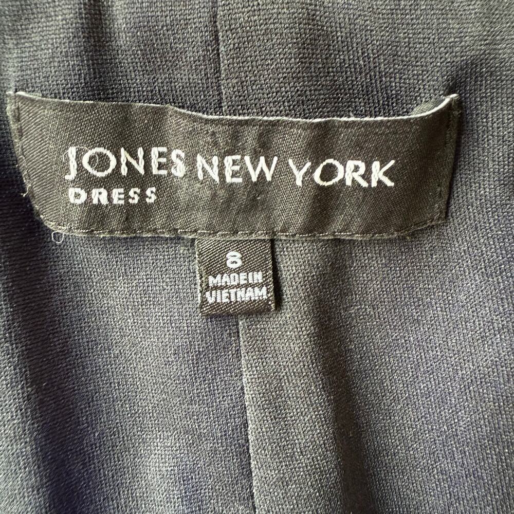 Jones New York Blue Off Shoulder Satin Sheath Dress Sz 8 Wedding Party Holiday - Picture 2 of 9